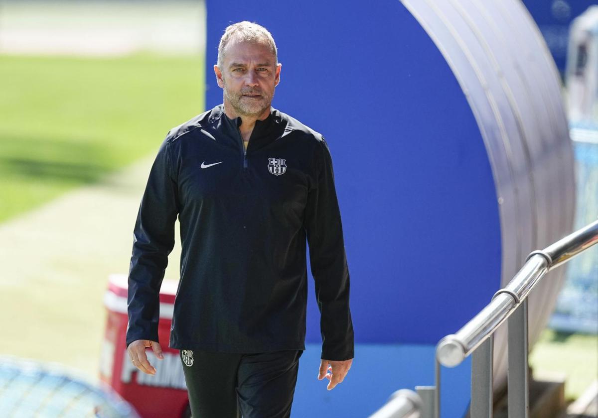 Hansi Flick, en la Ciudad Deportiva Joan Gamper.