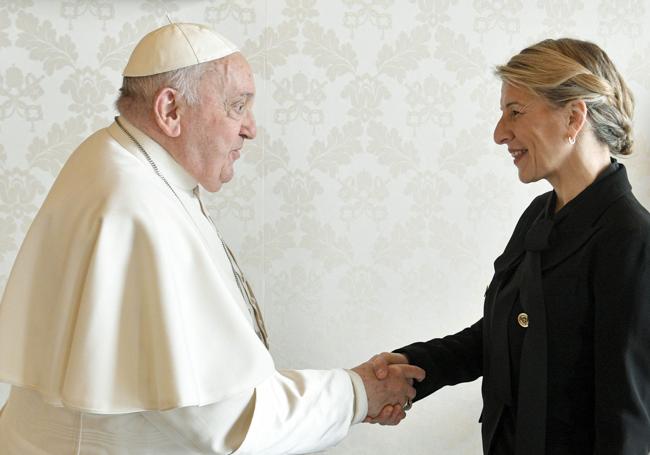 Con Yolanda Díaz, en febrero de 2024.