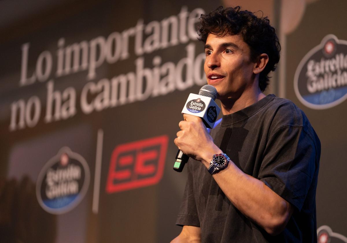 Marc Márquez, during a press conference in Madrid.