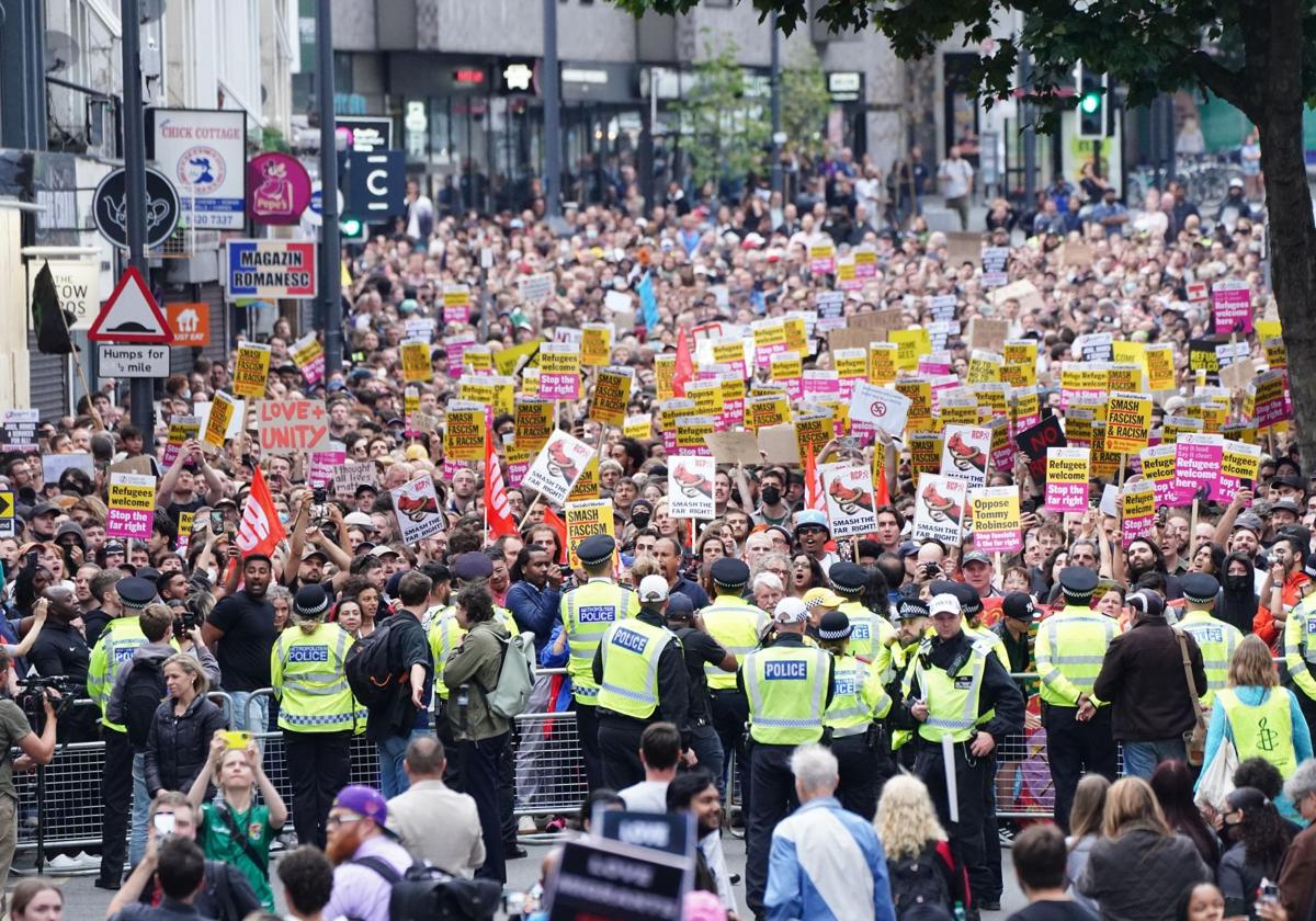 Una protesta antiinmigración en Londres.