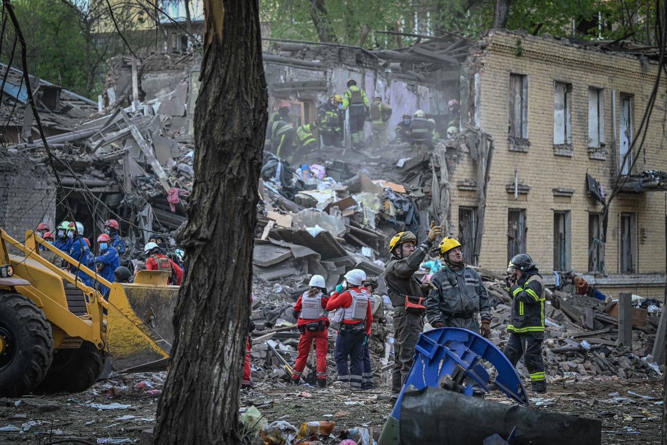 Las terribles imágenes del bombardeo ruso sobre Kiev
