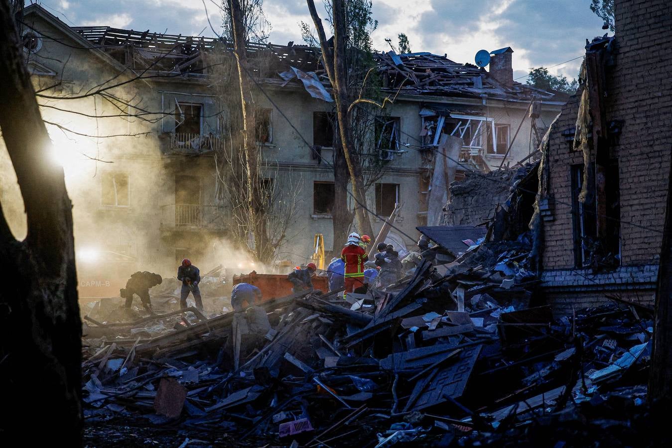 Las terribles imágenes del bombardeo ruso sobre Kiev