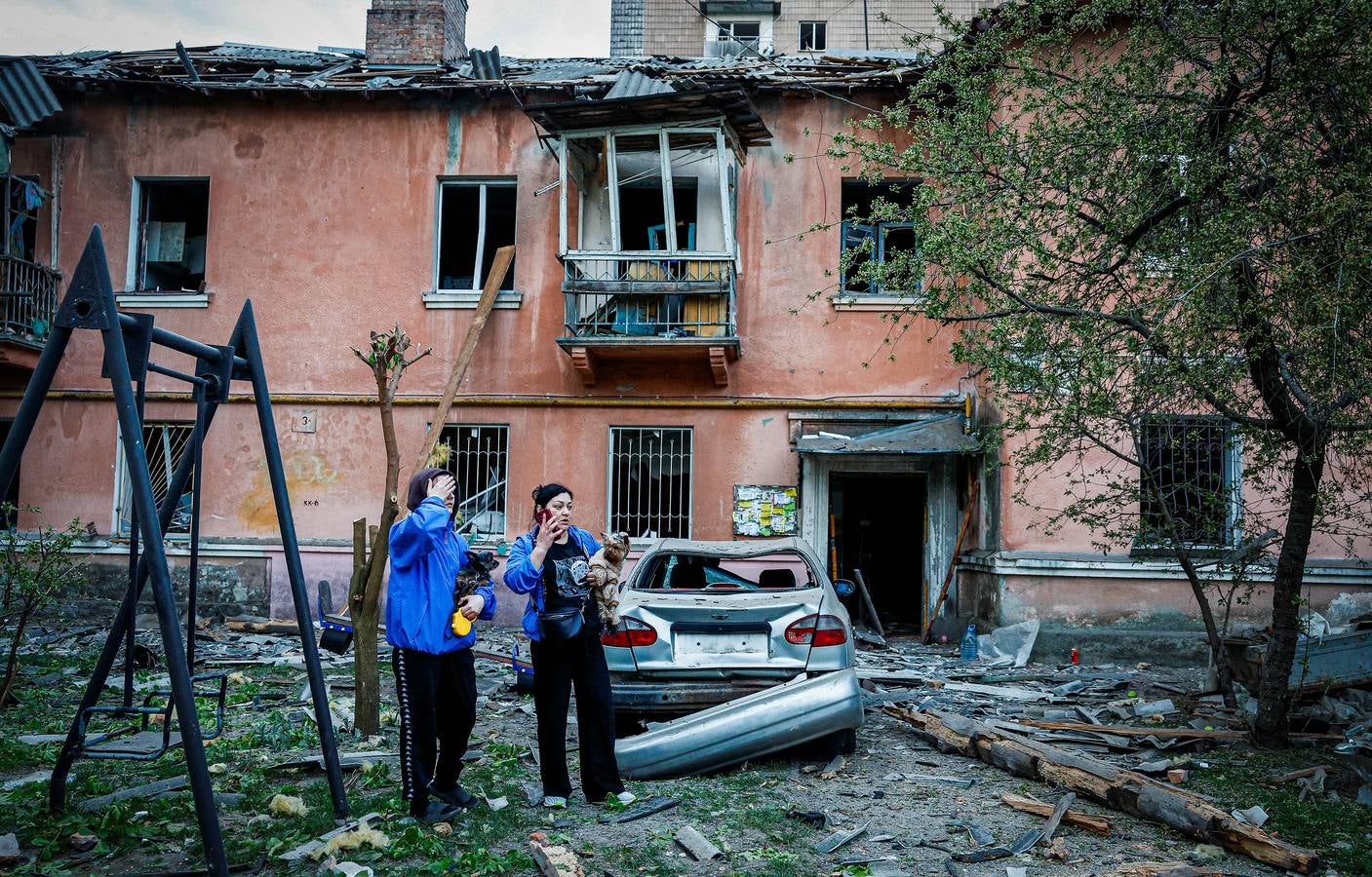 Las terribles imágenes del bombardeo ruso sobre Kiev