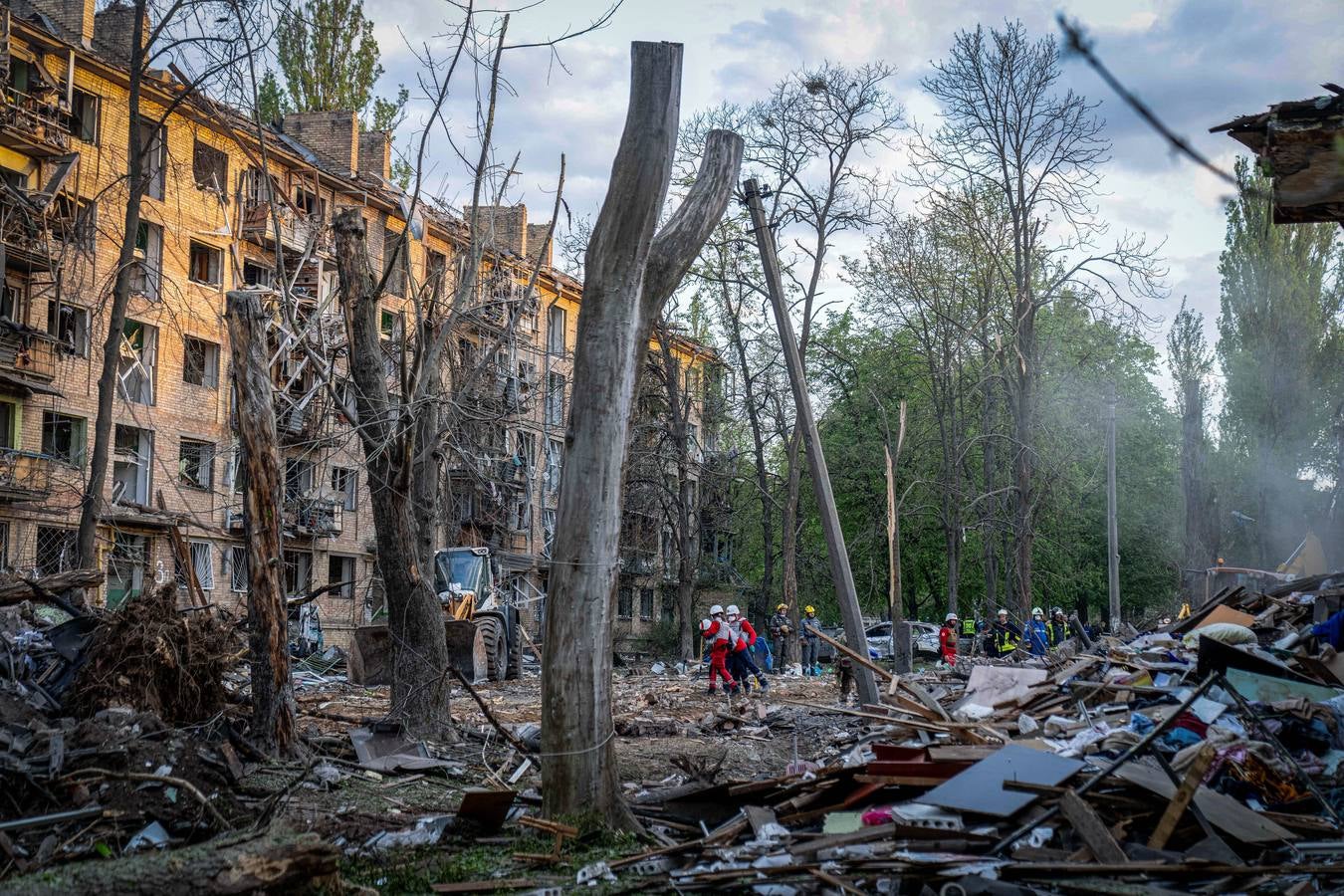 Las terribles imágenes del bombardeo ruso sobre Kiev