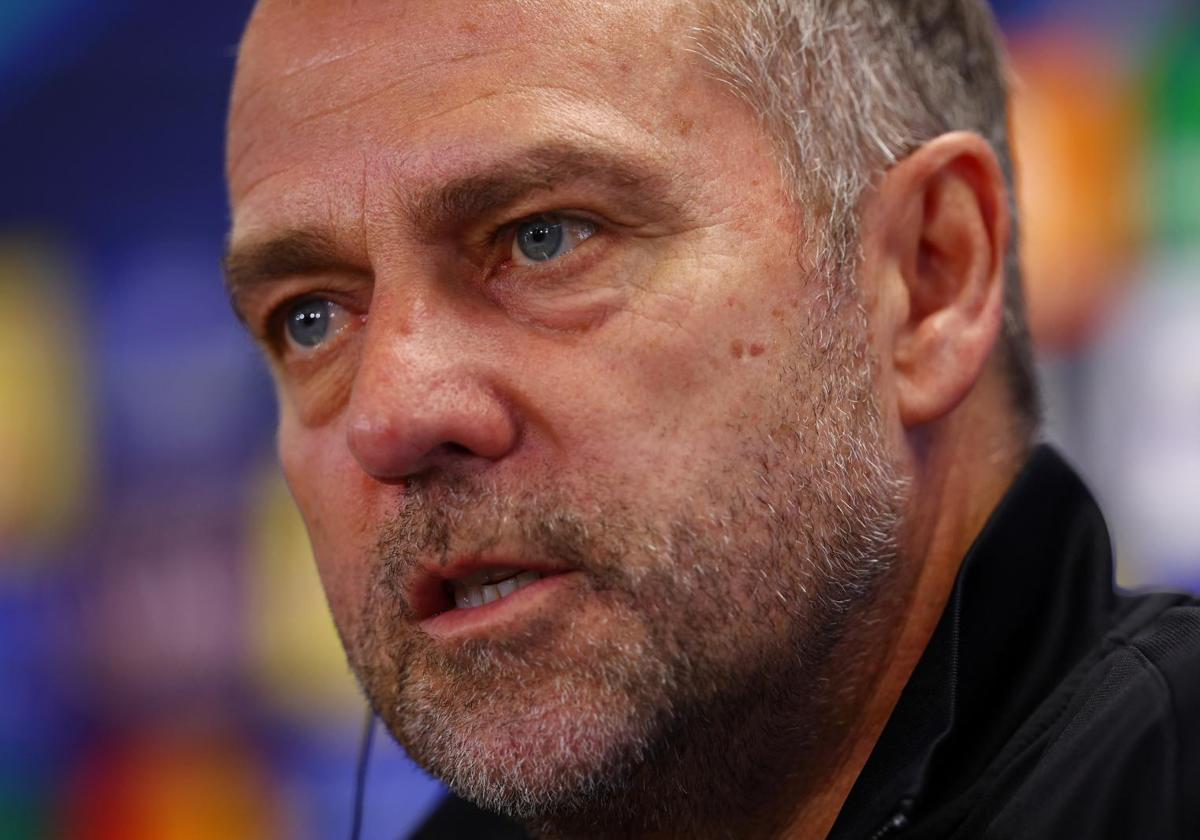 Hansi Flick, durante la rueda de prensa.