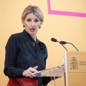 La vicepresidenta segunda, Yolanda Díaz, este miércoles en un acto en Madrid.