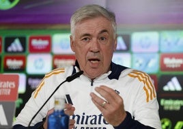 Carlo Ancelotti, durante la rueda de prensa.