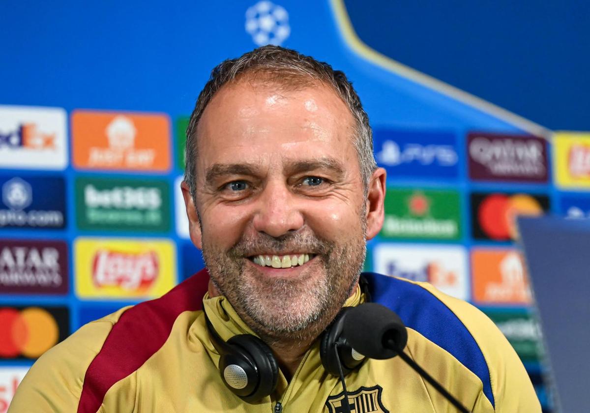 Hansi Flick, durante su rueda de prensa previa al duelo ante el Inter.