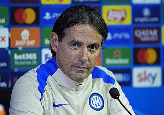 Simone Inzaghi, durante su rueda de prensa previa al duelo entre Inter y Barça.