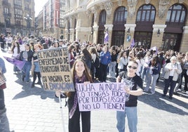 Manifestación en Bilbao contra la violencia machista, en marzo de este año.
