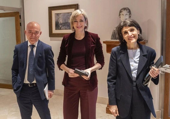 Los consejeros Juan Ignacio Pérez Iglesias, Maria Ubarretxena y Nerea Melgosa, todos del sector del PNV.