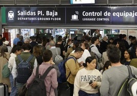 Caos ferroviario en la estación de Atocha.