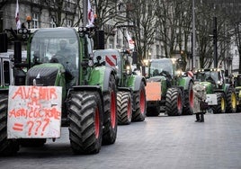 Protesta de agricultores en Francia.