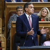 El presidente del Gobierno, Pedro Sánchez, durante la sesión de control al Gobierno.