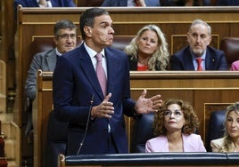 El presidente del Gobierno, Pedro Sánchez, durante la sesión de control al Gobierno.