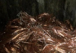Imagen de archivo de cobre intervenido en la operación.