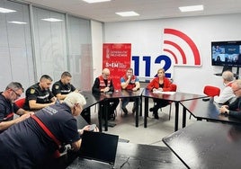 La reunión del Cecopi, en la tarde del 29 de octubre.
