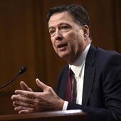 James Comey en una comparecencia en el Senado de EE UU durante el primer mandato de Trump.