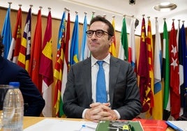 El ministro de Economía, Carlos Cuerpo, durante el Consejo Interterritorial de Internacionalización celebrado este lunes en la sede del Ministerio en Madrid