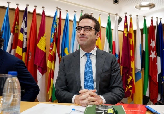 El ministro de Economía, Carlos Cuerpo, durante el Consejo Interterritorial de Internacionalización celebrado este lunes en la sede del Ministerio en Madrid