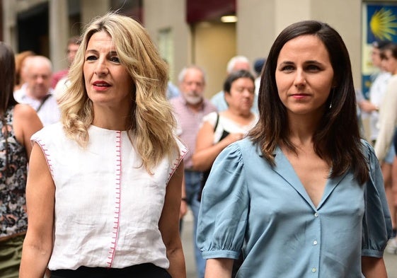 Díaz y Belarra, en la campaña para las generales del 23-J de 2023 bajo el paraguas de Sumar.