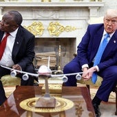Trump recibió en la Casa Blanca a su homólogo sudafricano, Cyril Ramaphosa.