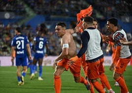 Iago Aspas celebra la clasificación a Europa del Celta