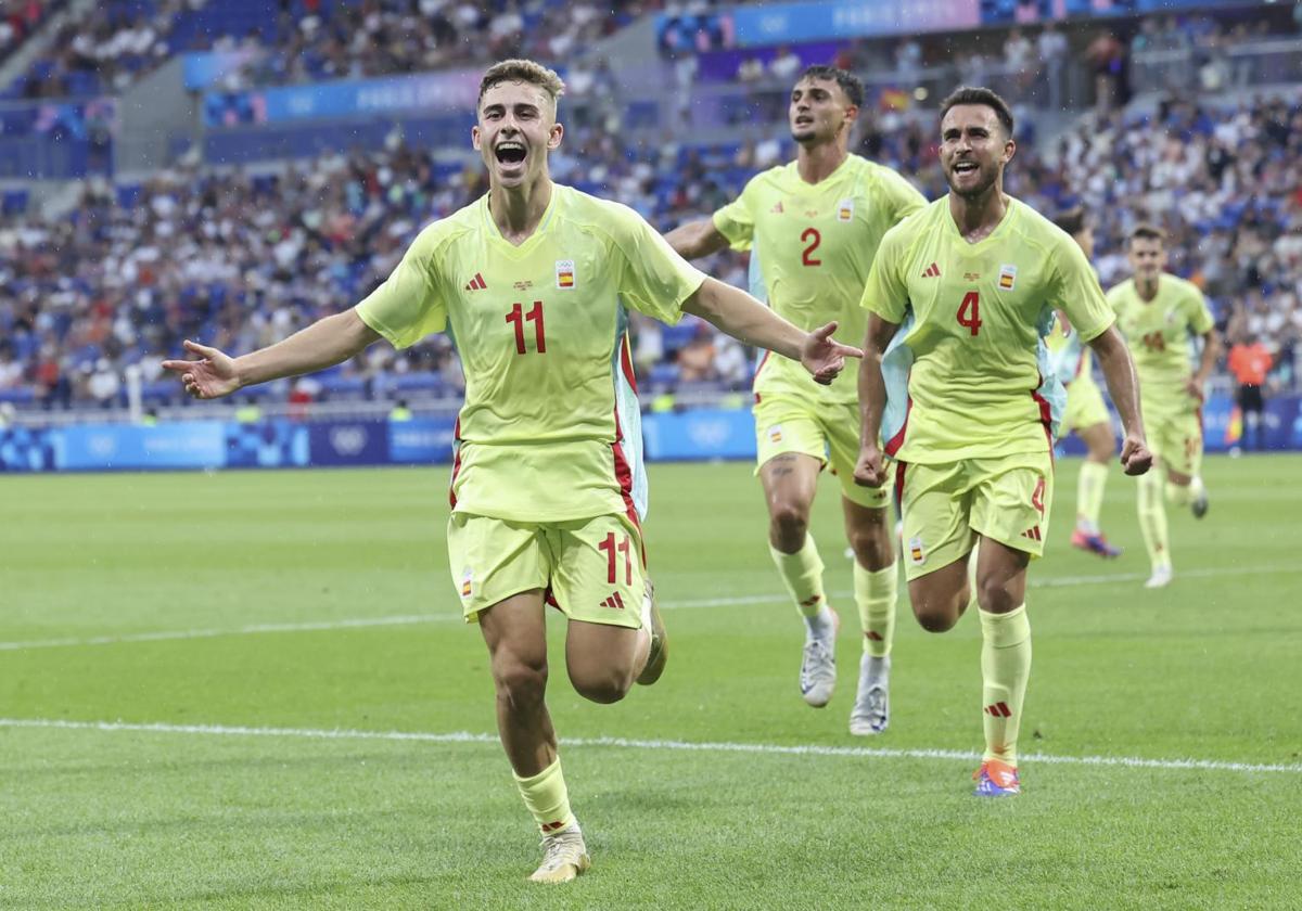 Fermín López, en el torneo olímpico de fútbol de París.