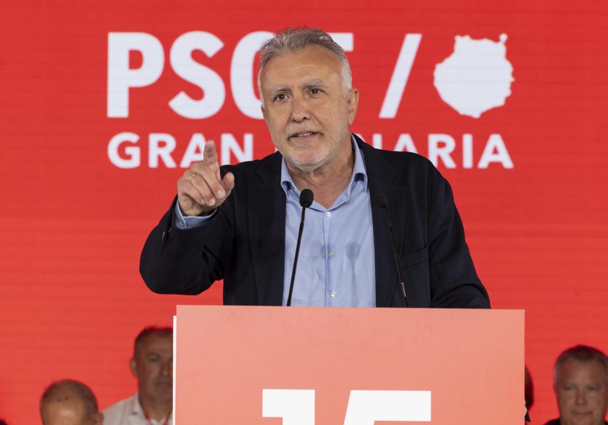 El ministro Ángel Víctor Torres, en un acto del PSOE canario