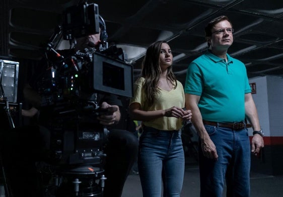 Ivana Baquero y Tristán Ulloa, como Maje y Salva, durante la producción.