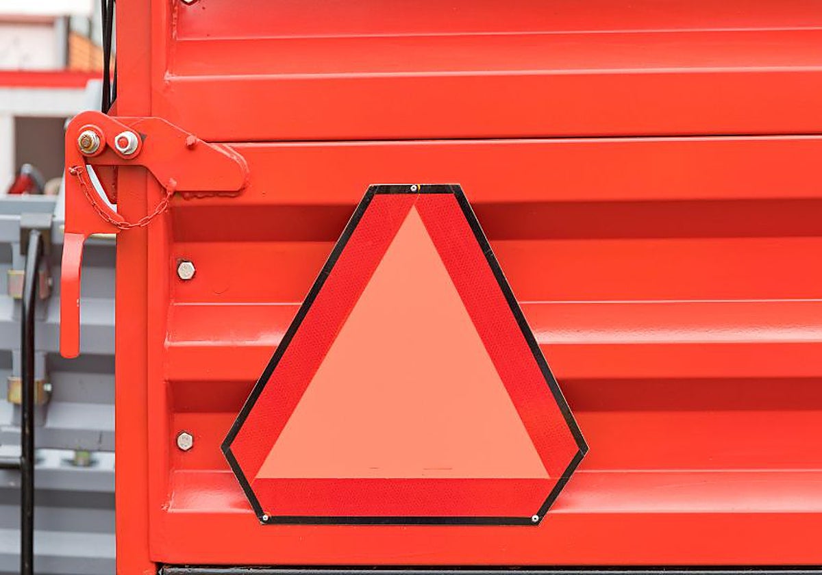 It is common to find this sign on the back of agricultural or construction vehicles.