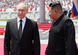 Vladímir Putin fue recibido el año pasado por Kim Jong-un en Corea del Norte.