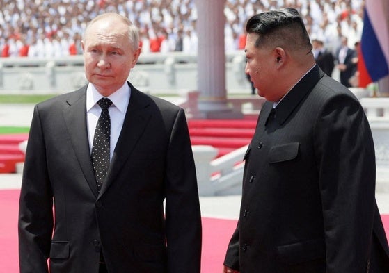 Vladímir Putin fue recibido el año pasado por Kim Jong-un en Corea del Norte.