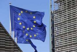 Banderas europeas en Bruselas.