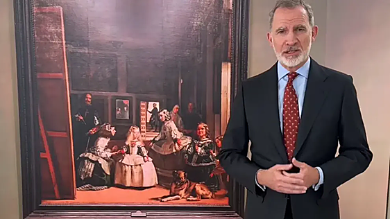 Captura del Rey explicando 'Las Meninas' de Velázquez