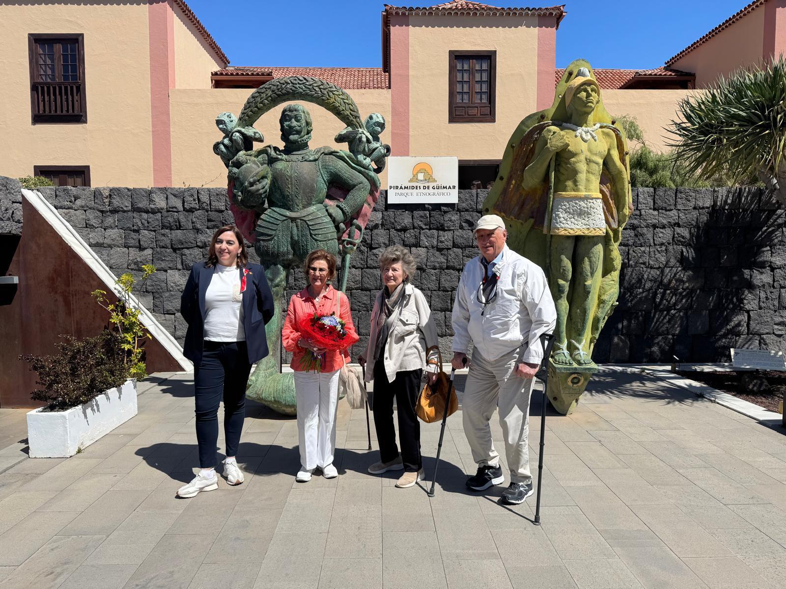 King Harald V and Queen Sonja of Norway pay tribute to explorer Thor Heyerdahl, who studied six pyramids in Güímar