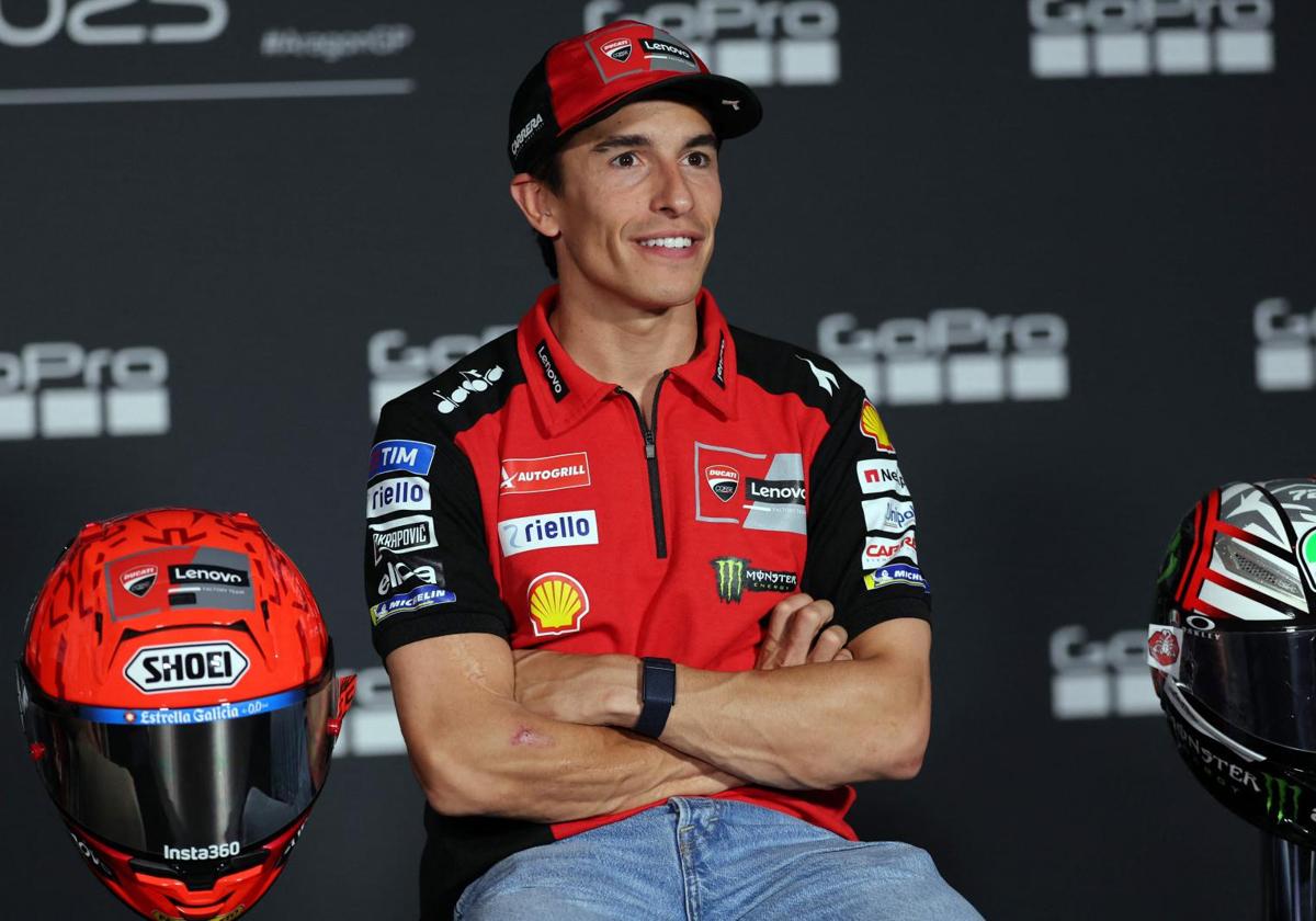 Marc Márquez, during the presentation of the Aragón GP.