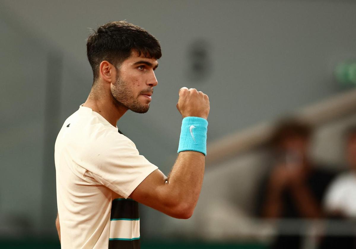 Alcaraz celebrates his victory over Musetti.