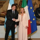 Javier Milei y Giorgia Meloni durante su encuentro en Roma este viernes.