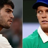 Carlos Alcaraz y Jannik Sinner en Roland Garros