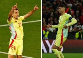 Mikel Oyarzabal y Álvaro Morata, durante la final de la Liga de Naciones.