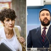 La portavoz del PNV en el Congreso Maribel Vaquero y el parlamentario de EH Bildu, Jon Iñarritu.