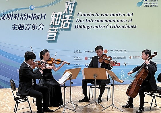 El cuarteto Ciudad Prohibida en su presentación en el Auditorio Nacional.
