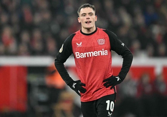 Florian Wirtz, durante un partido del Bayer Leverkusen.