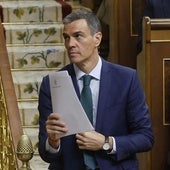 El presidente del Gobierno, Pedro Sáchez, durante una comparecencia en el Congreso.