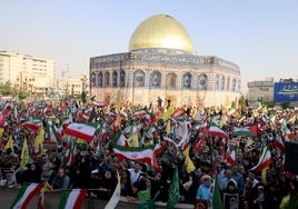 Manifestación antiisraelí en Teherán.