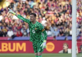 Marc-André ter Stegen, durante un partido del Barça.