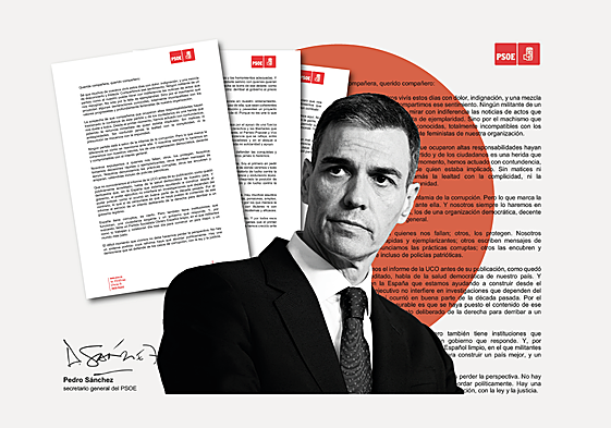 Esta es la carta de Pedro Sánchez a la militancia del PSOE tras los audios del informe de la UCO