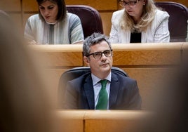 Félix Bolaños, ministro de Justicia, en una comparecencia en el Senado el pasado 10 de junio.