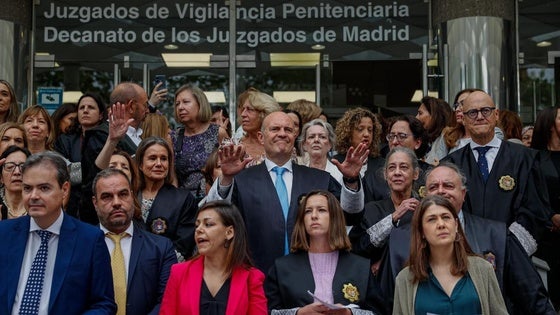 Jueces y fiscales durante el paro realizado el pasado miércoles.